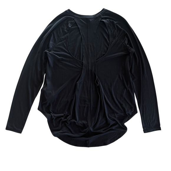 Under Armour Women L Black Supreme Open Back Loose Long Sleeve Athletic Top Chic - Picture 4 of 14